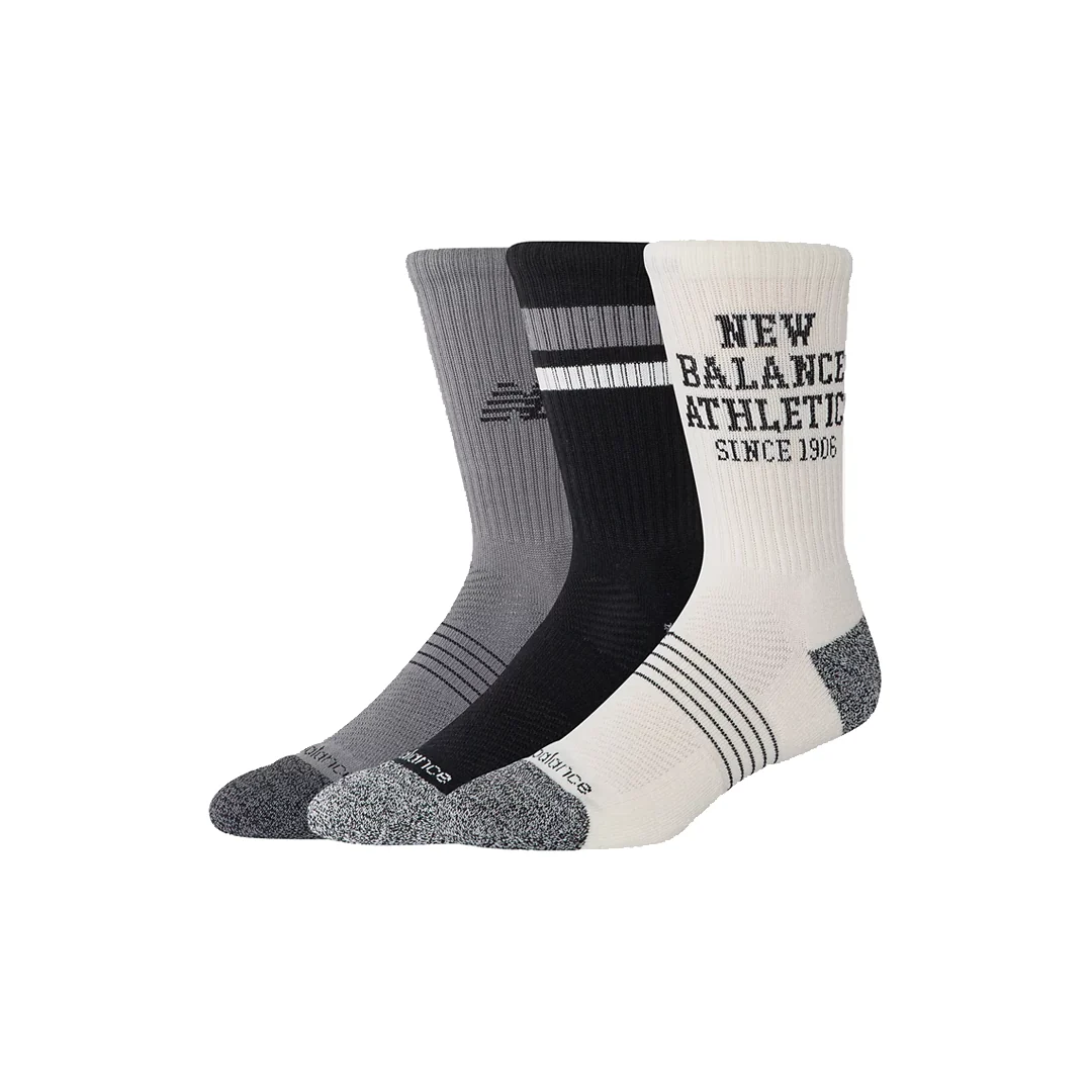 ACTIVE GRAPHIC CREW SOCKS 3 PACK BLACK MULTI - Image 2