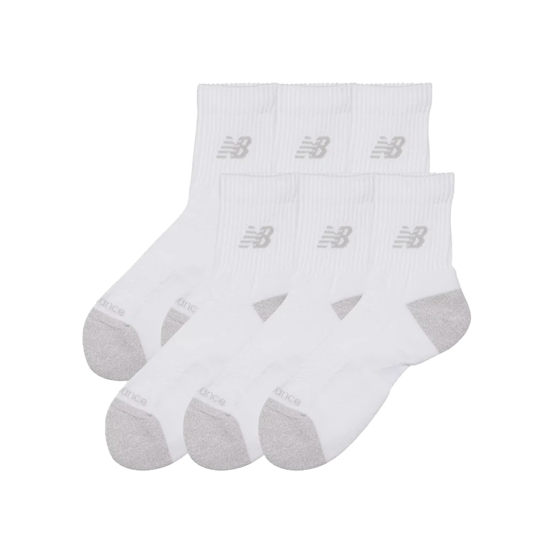 ACTIVE QUARTER SOCKS 6 PACK WHITE