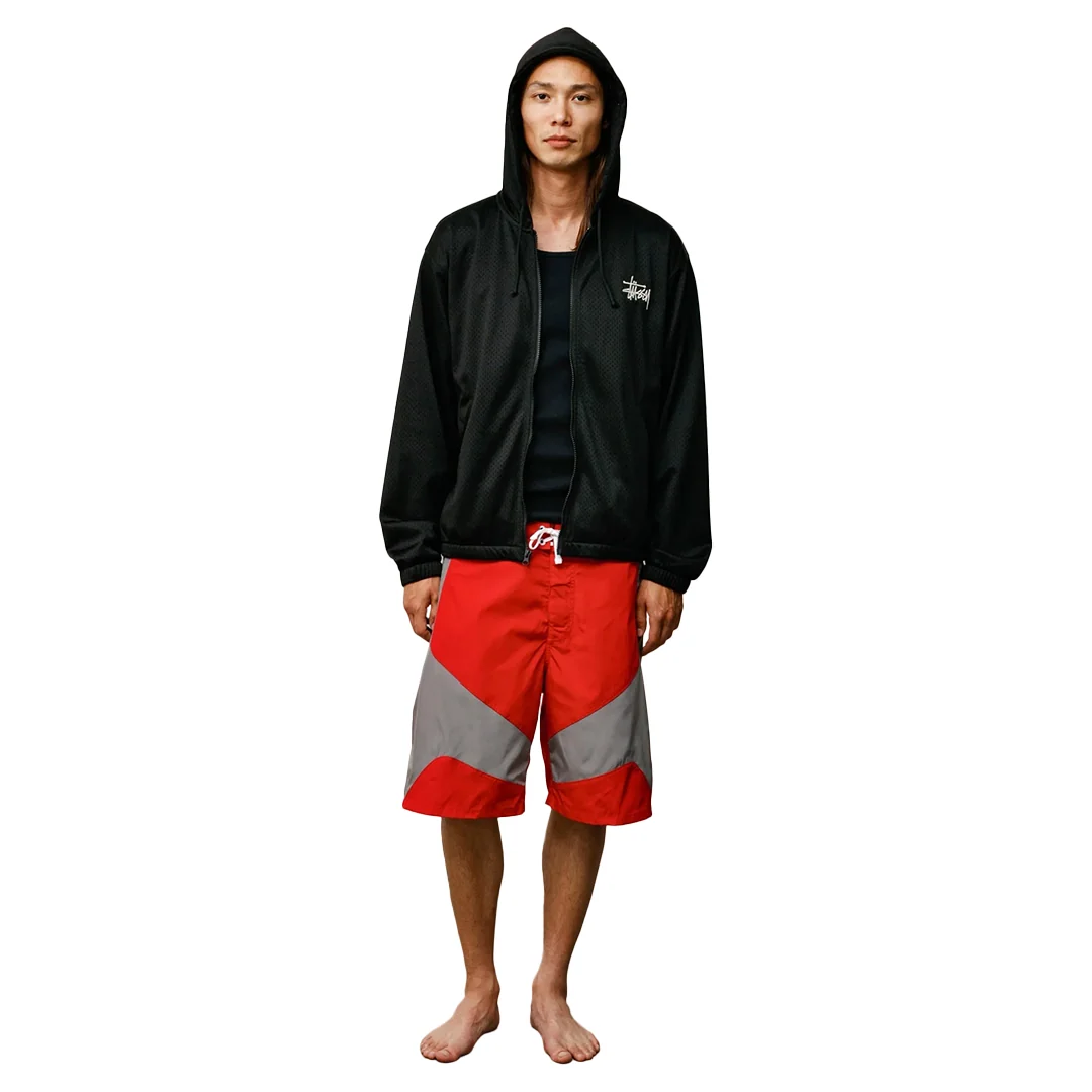 ATHLETIC MESH ZIP HOODIE BLACK - Image 3