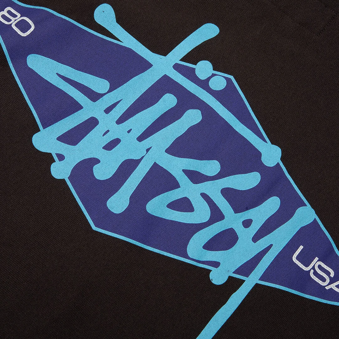 BASIC DIAMOND ZIP HOODIE BLACK - Image 3