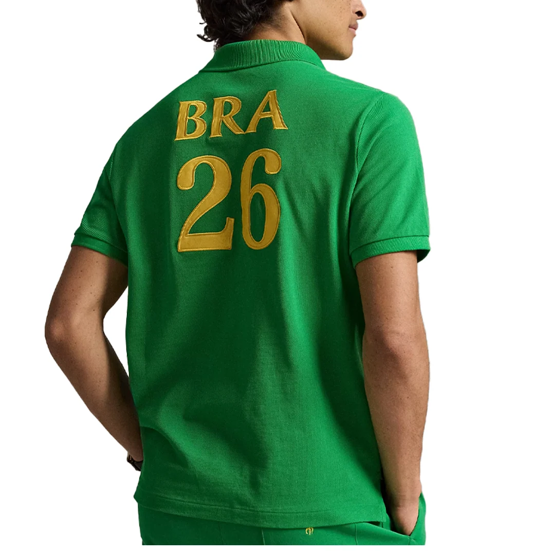 CLASSIC FIT BRASIL POLO SHIRT GREEN - Image 3
