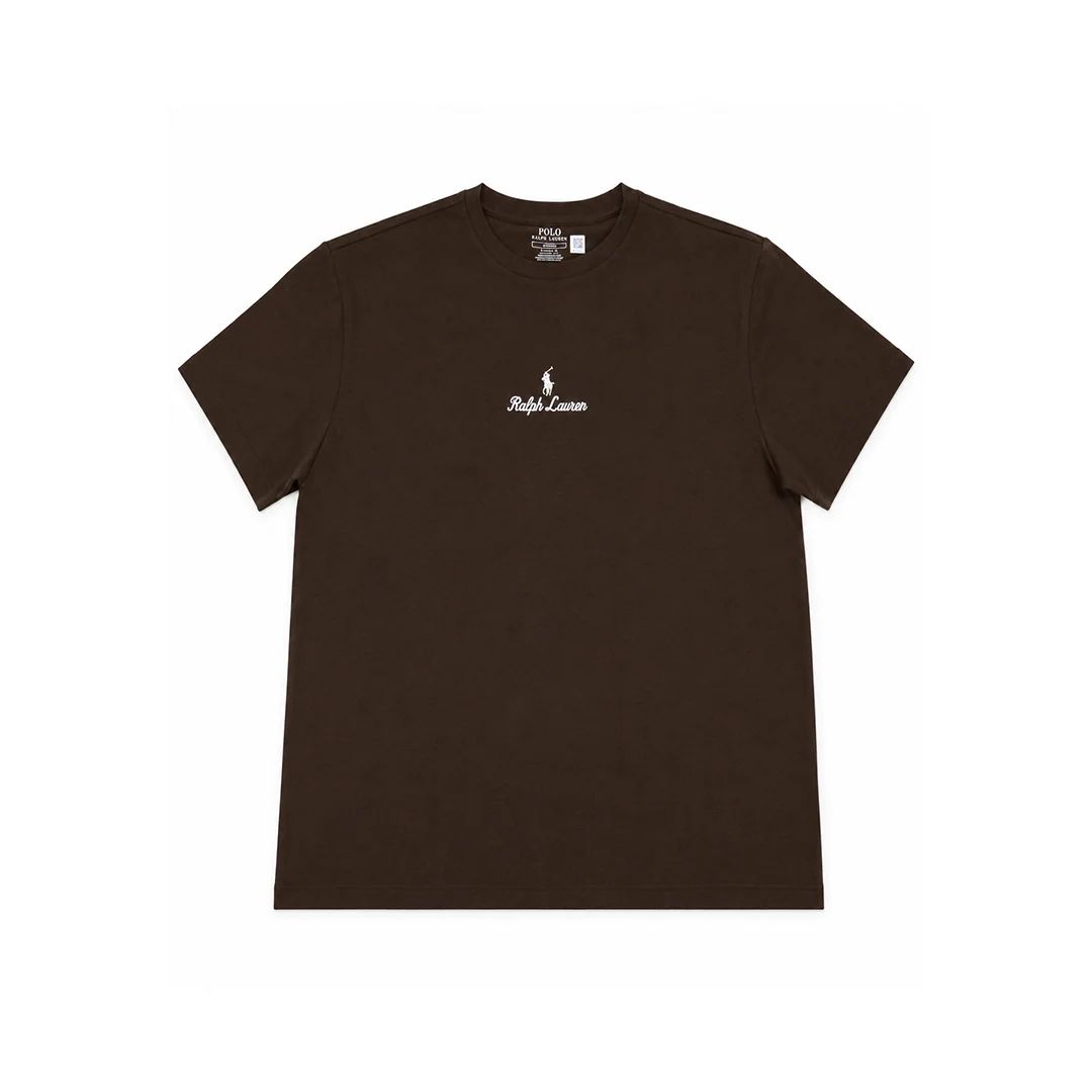 CLASSIC FIT LOGO JERSEY T-SHIRT NUTMEG BROWN