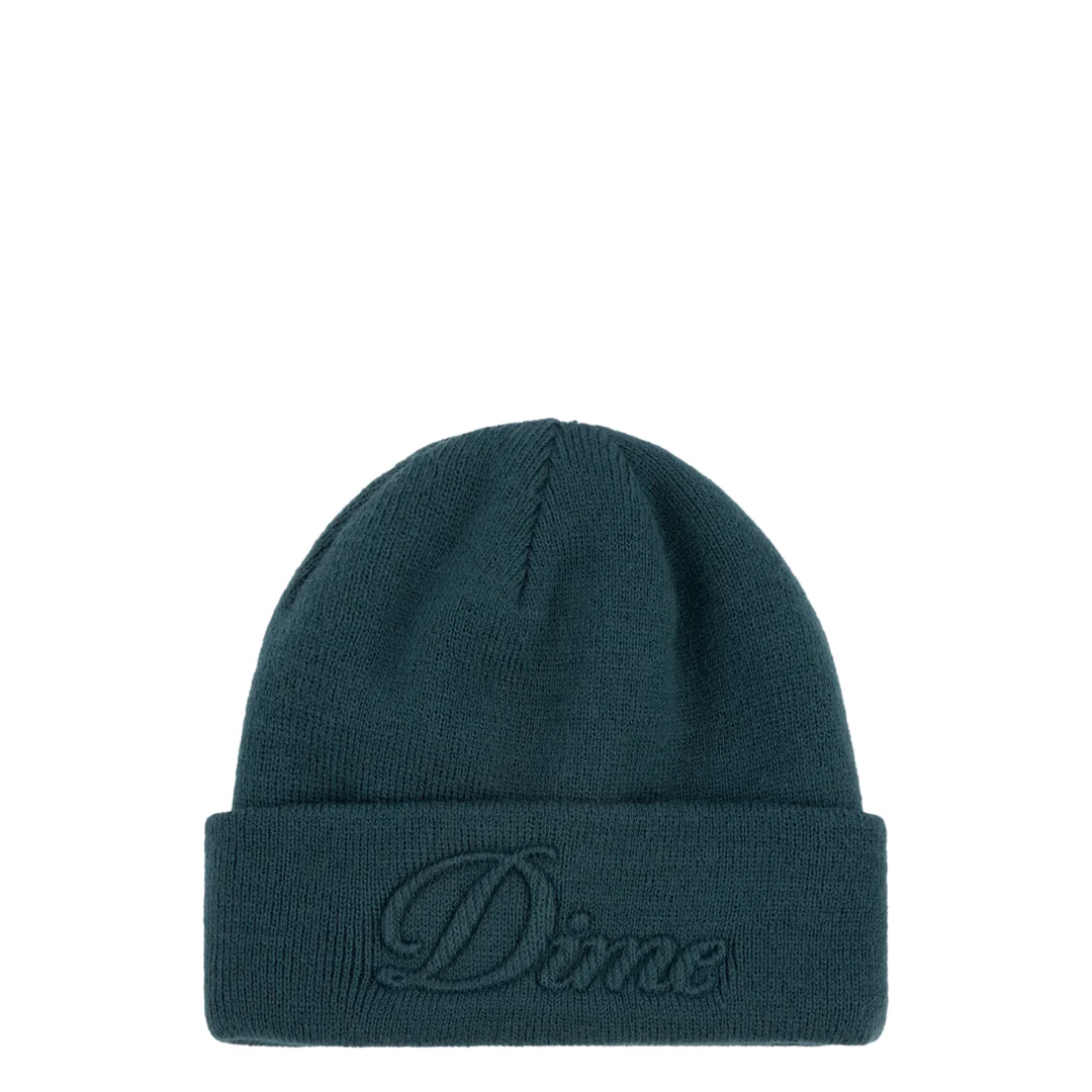 CURSIVE FOLD BEANIE TEAL