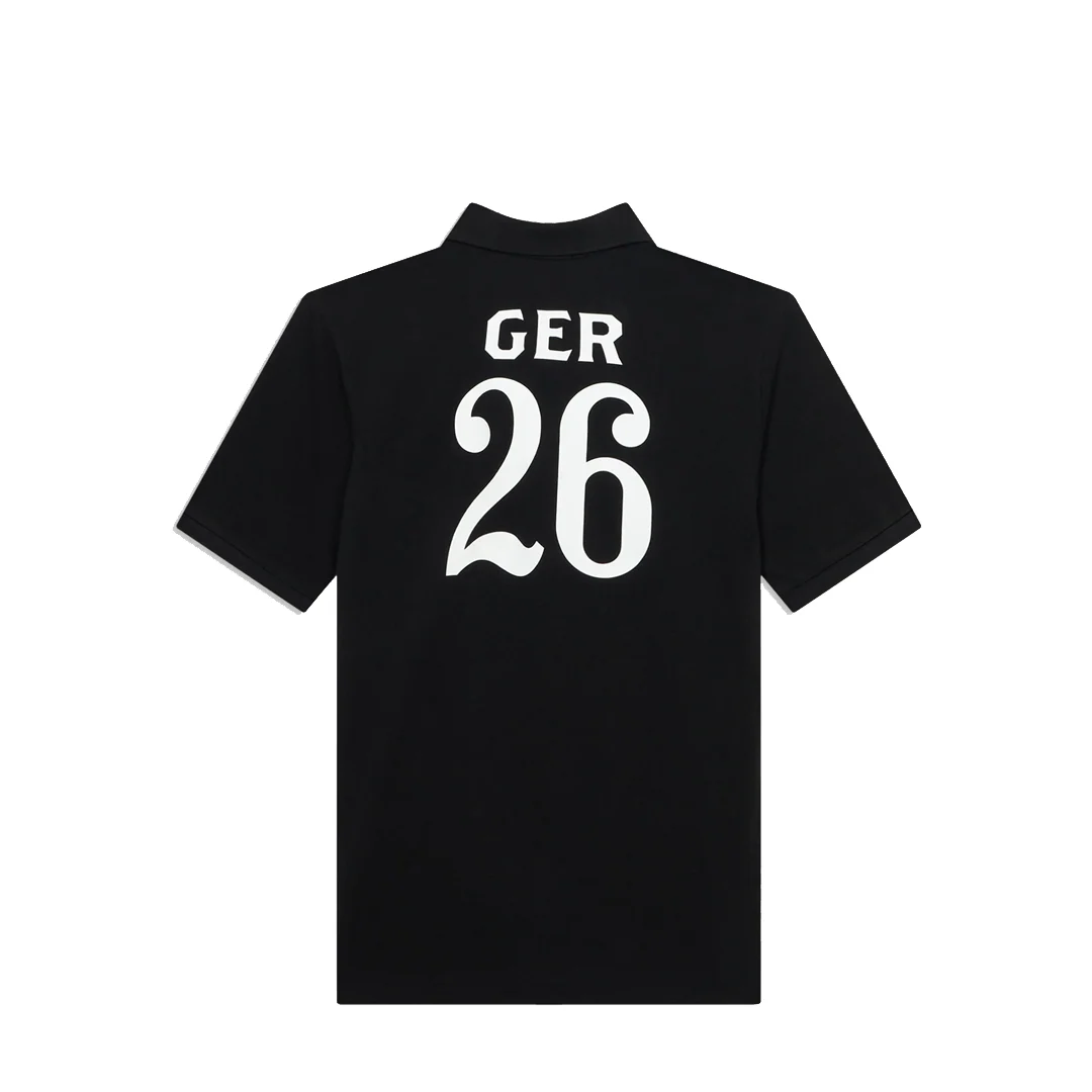 GERMANY MESH KNIT POLO BLACK - Image 2