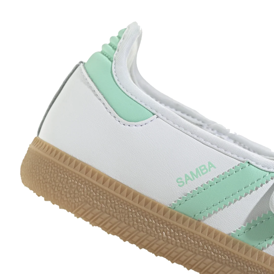 KIDS' SAMBA JANE SHOES CLOUD WHITE / EASY GREEN - Image 4
