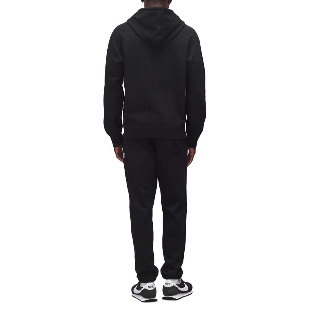 KNIT MIDWEIGHT TERRY ARCH LOGO HOODIE BLACK - Image 3