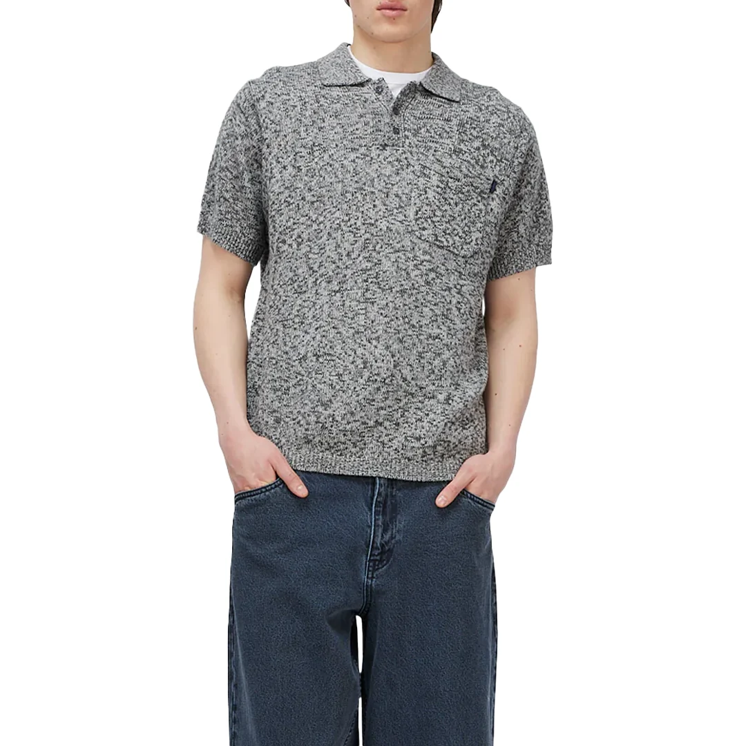 KNITTED POLO STATIC GREY - Image 2