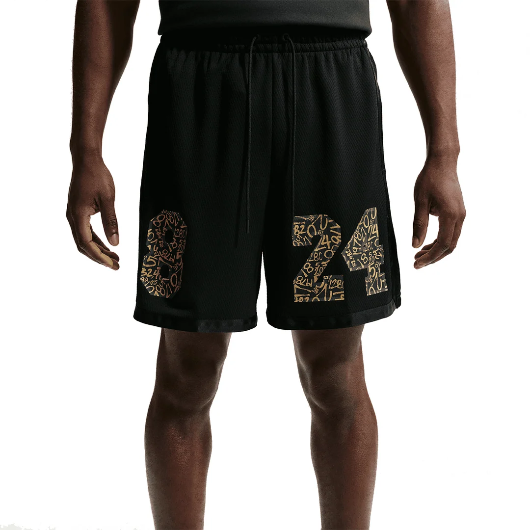 KOBE 8.24. BASKETBALL SHORTS BLACK / METALLIC GOLD - Image 3