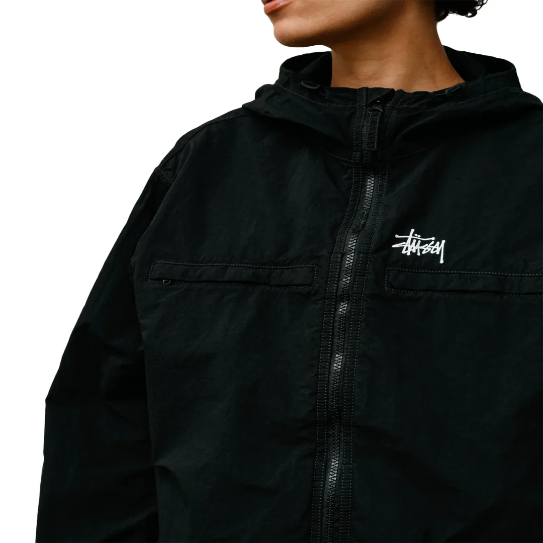 LIGHTWEIGHT HOODED JACKET BLACK - Image 3