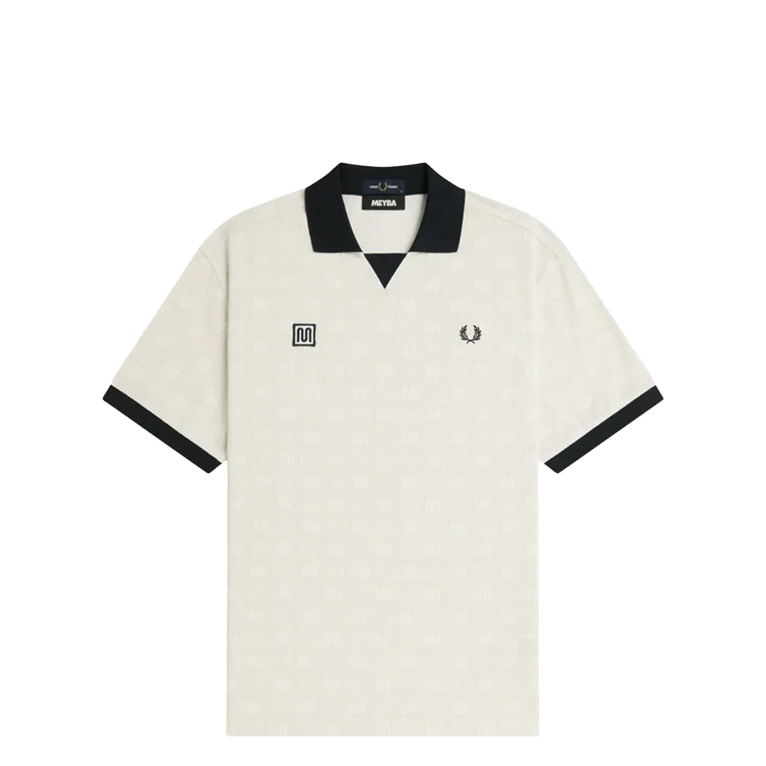 MEYBA X FRED PERRY PRINTED POLO SHIRT ECRU - Image 4