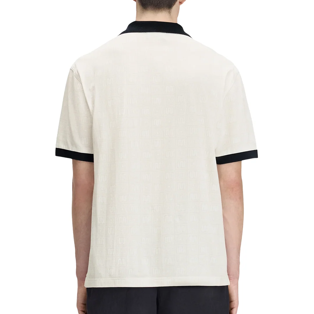 MEYBA X FRED PERRY PRINTED POLO SHIRT ECRU - Image 5