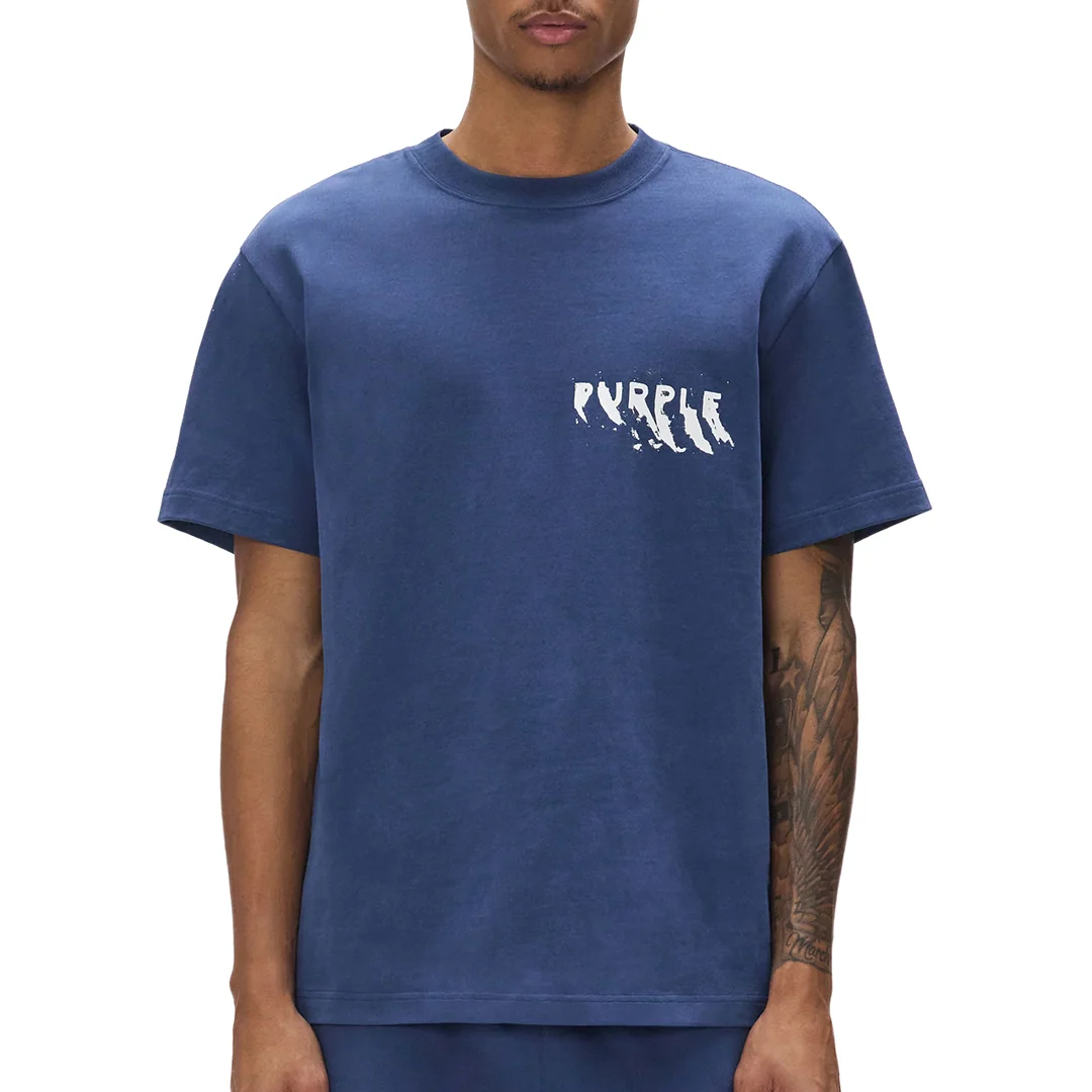 PAINTED WORDMARK TEE BLUE - Image 2