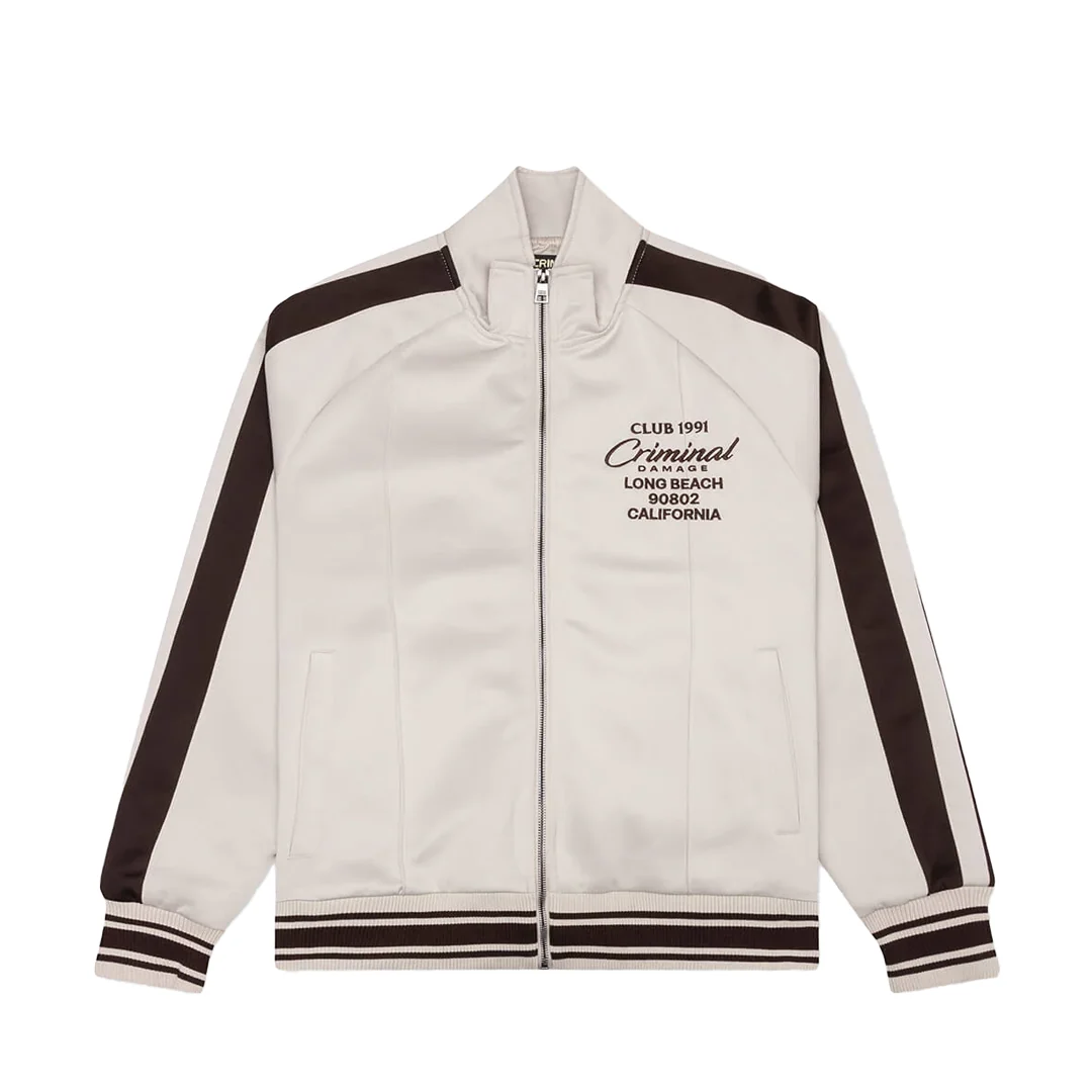 PIN TUCK TRACK TOP STONE/BROWN - Image 3