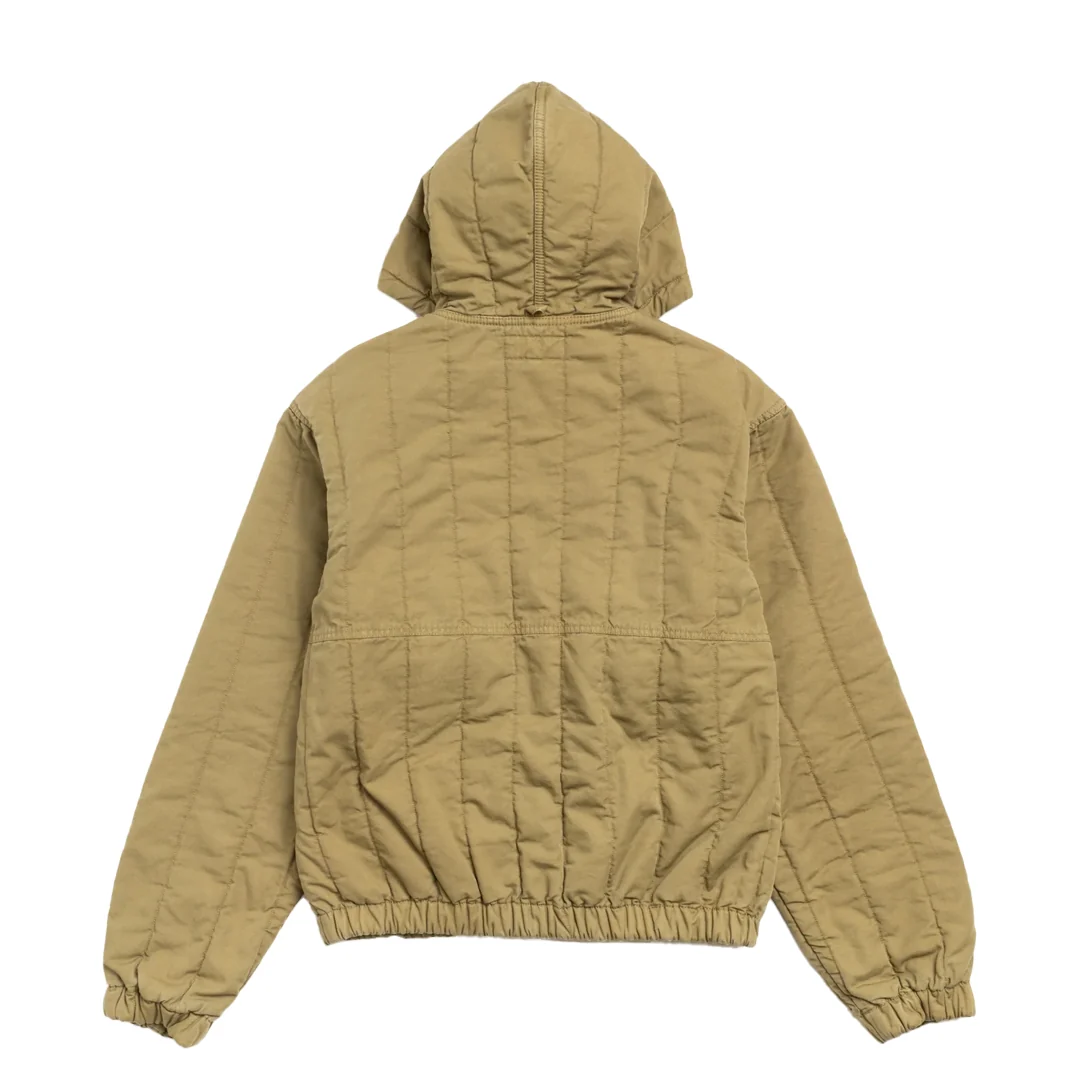 QUILTED CANVAS WORK JACKET OLIVE - Image 2