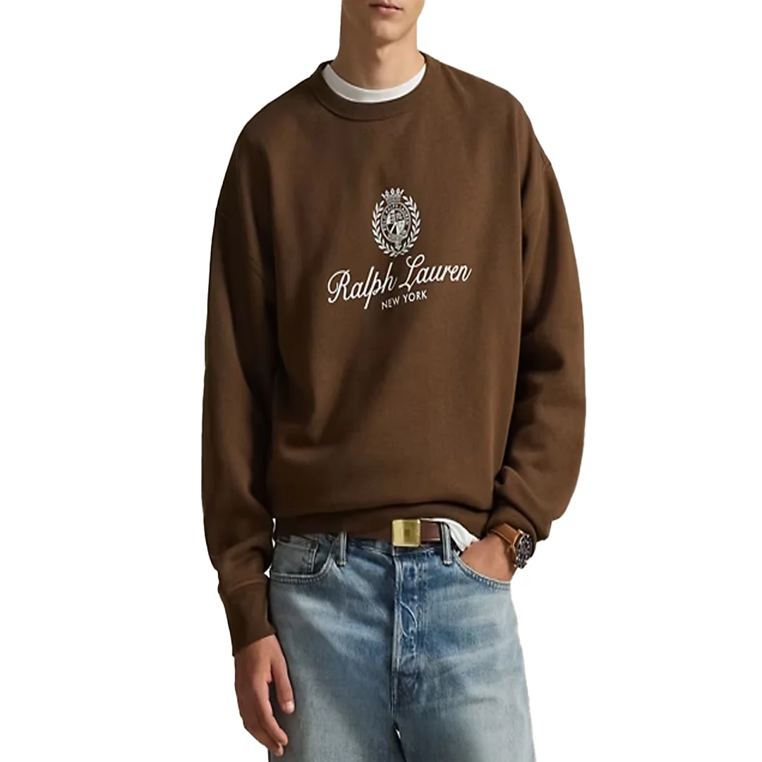 RELAXED FIT FLEECE GRAPHIC SWEATSHIRT BROWN - Image 2