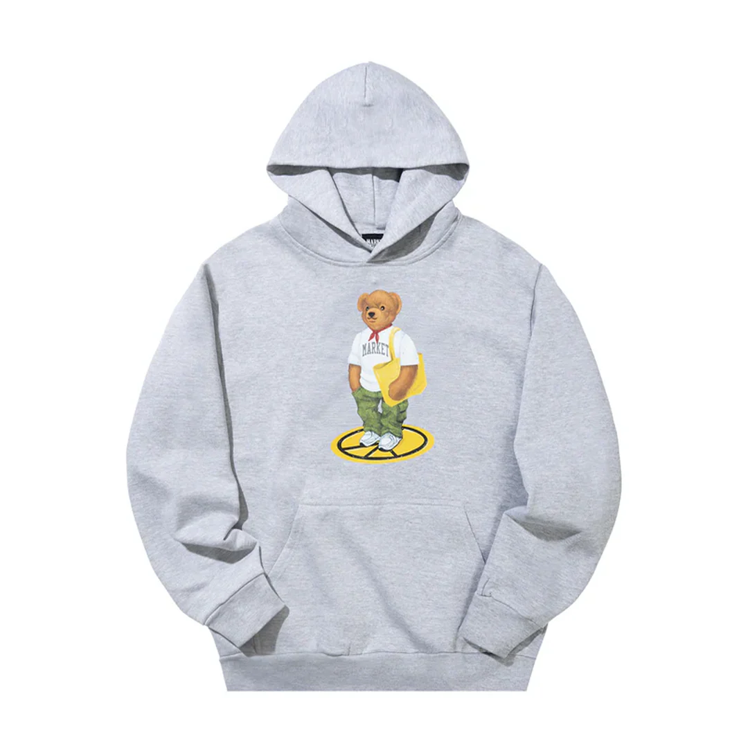STAND FOR PEACE BEAR HOODIE ASH GREY