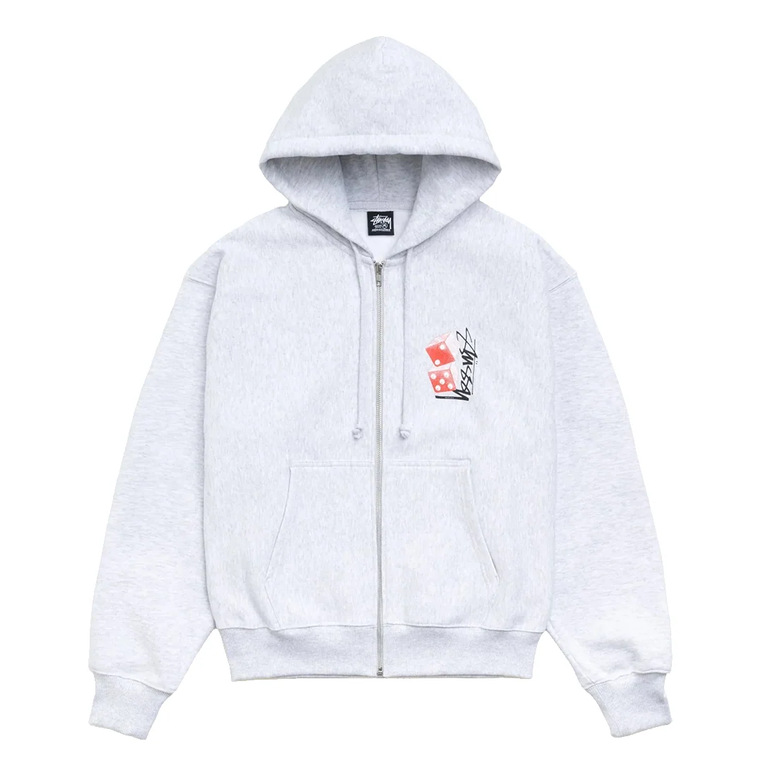 TALL DICE ZIP HOODIE ASH HEATHER - Image 2
