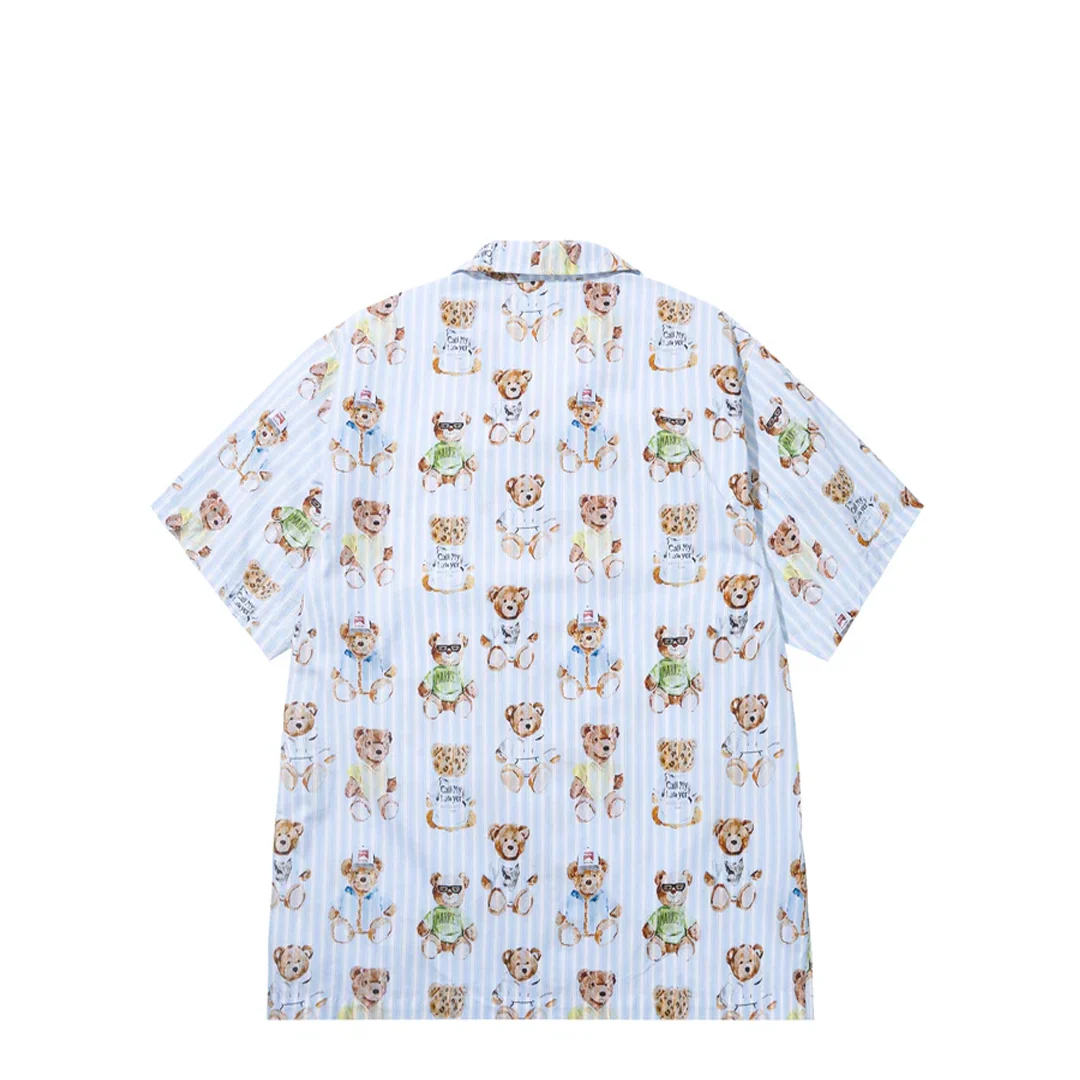 TEDDY STRIPED SHORT SLEEVE WOVEN SHIRT MULTI/BLUE - Image 2