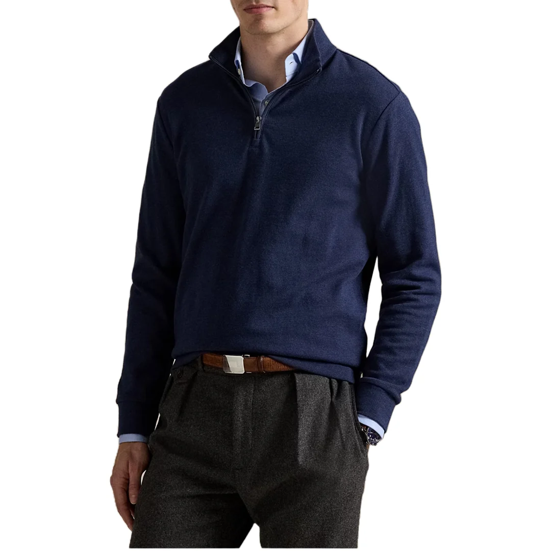 TEXTURED QUARTER-ZIP PULLOVER NAVY - Image 2